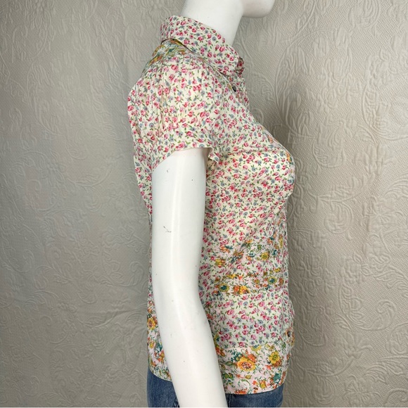 Custo Barcelona VTG Cotton Button Down Floral Short Sleeve Blouse - Picture 4 of 15